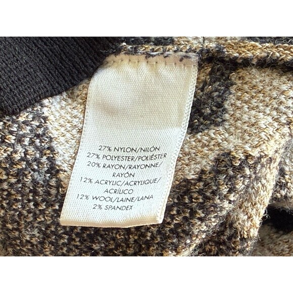 Ann Taylor Sweater Womens Medium Leopard Black Brown Long Sleeve Knit Wool Blend - Picture 4 of 4